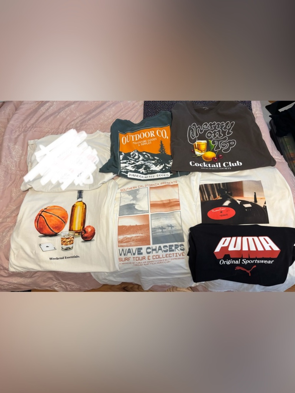 6 Men’s T-Shirts: 3 Medium; 3 Large